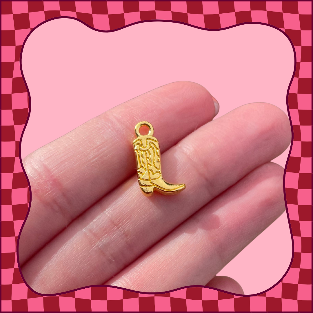 Gold Cowboy Boot Charm