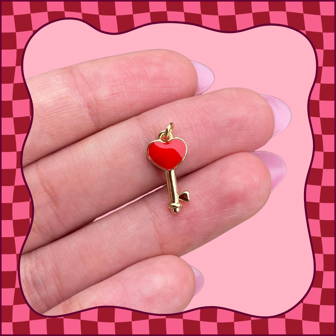 Heart Key Charm