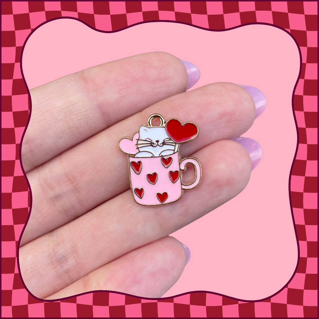 Cat in Mug Charm