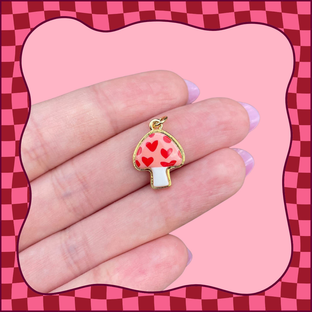 Mushroom Heart Charm
