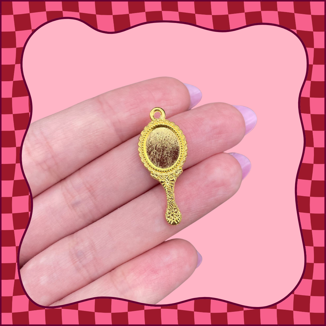 Gold Antique Mirror Charm
