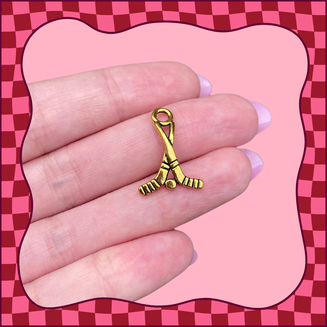 Gold Hockey Charm
