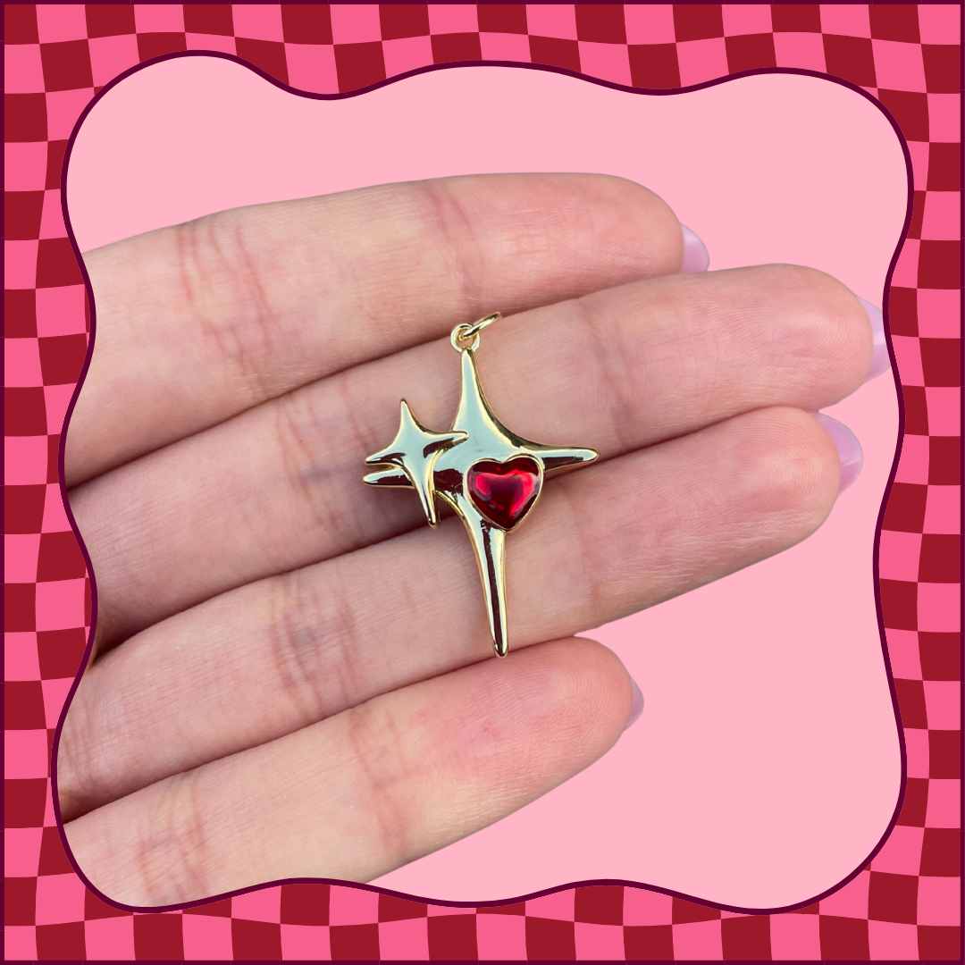 North Star Heart Charm