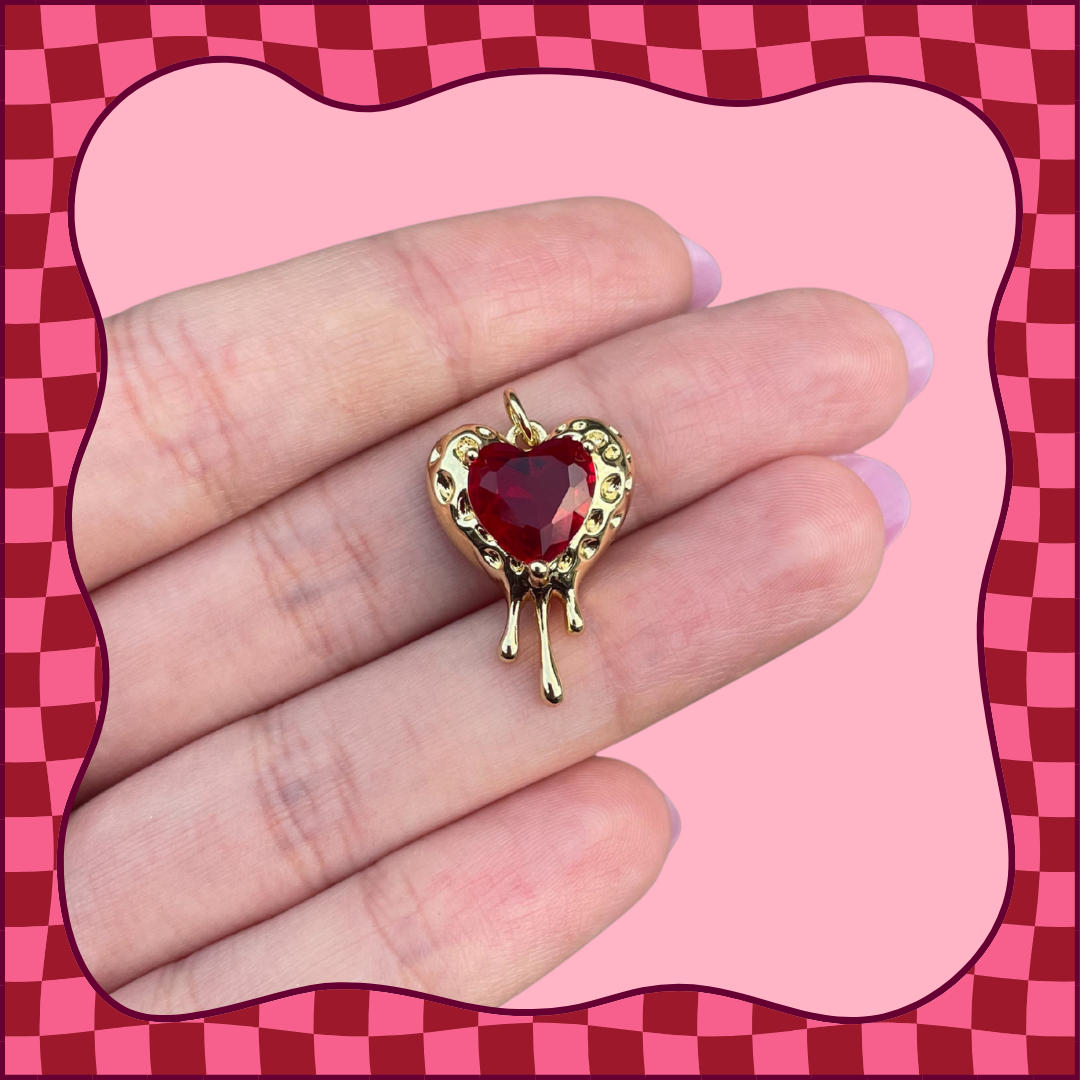 Gold Bleeding Heart Charm