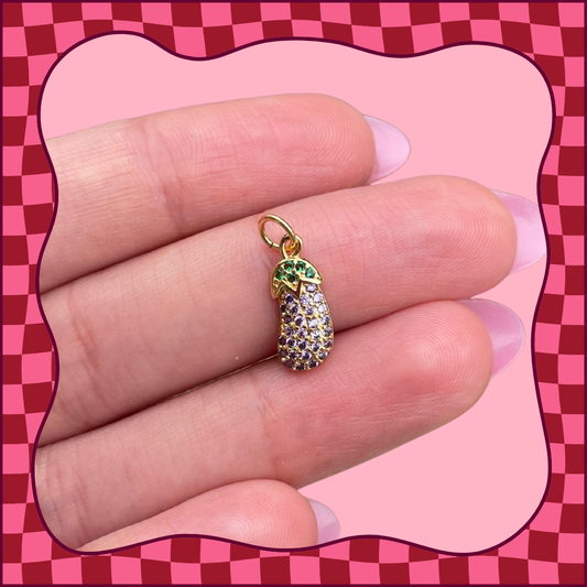 CZ Eggplant Charm