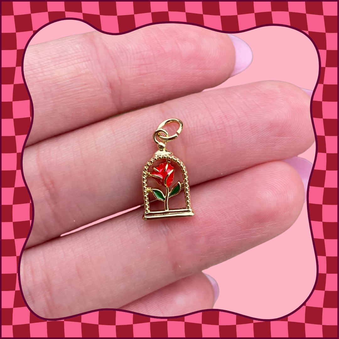 Rose in Cage Charm