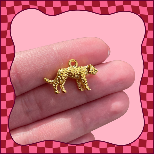 Gold 3D Leopard Charm