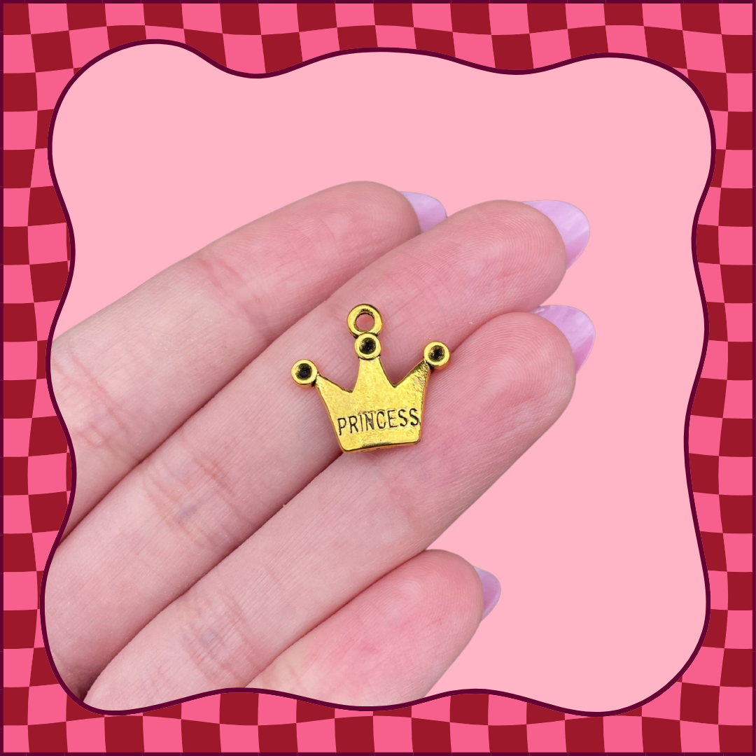 Gold Princess Crown Charm