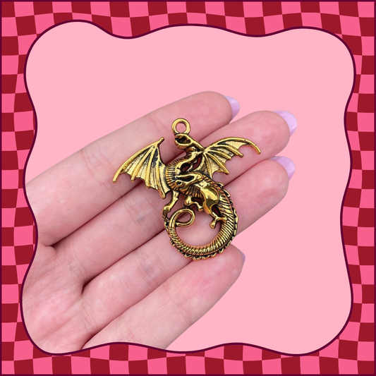 Large Gold Dragon Charm