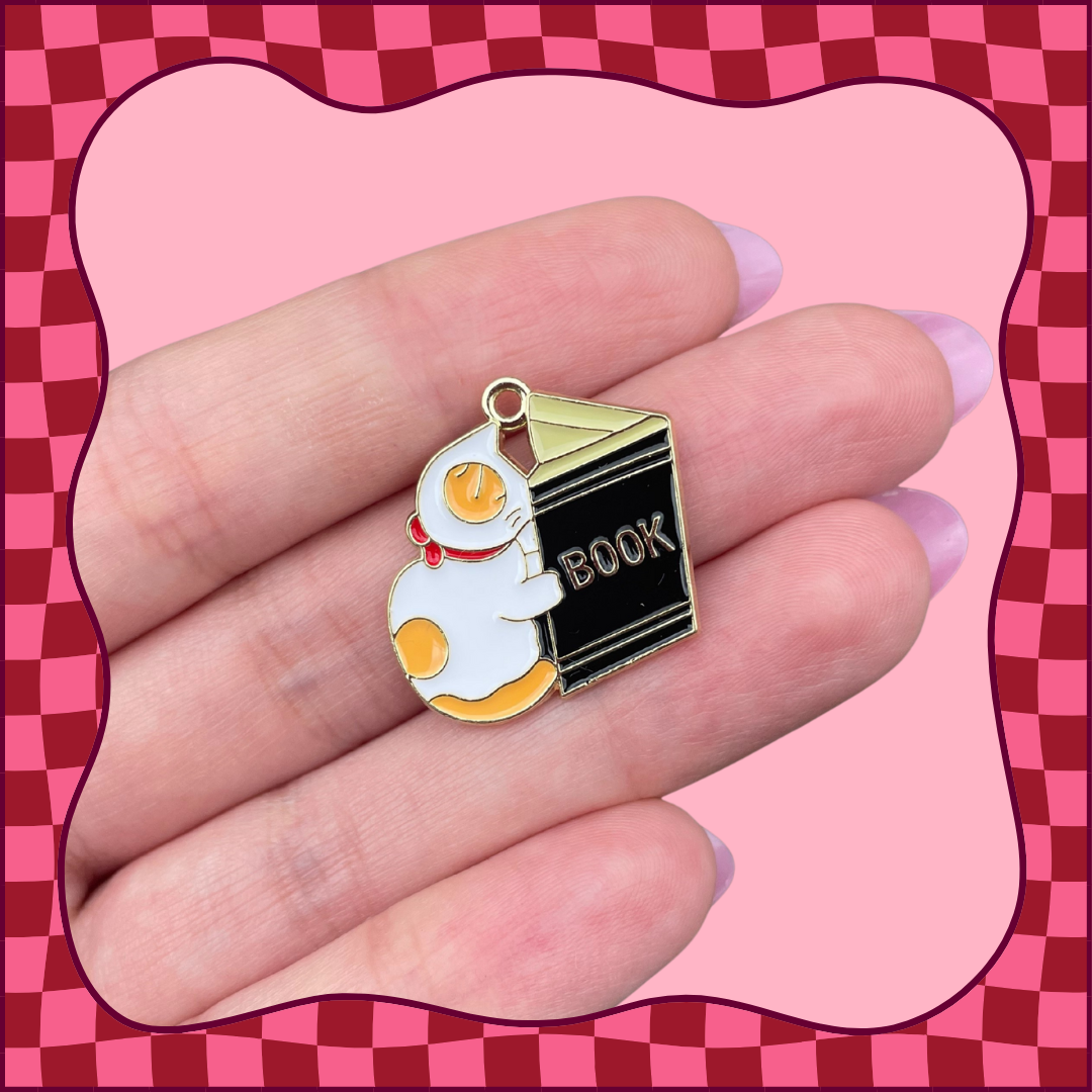 Reading Cat Charm