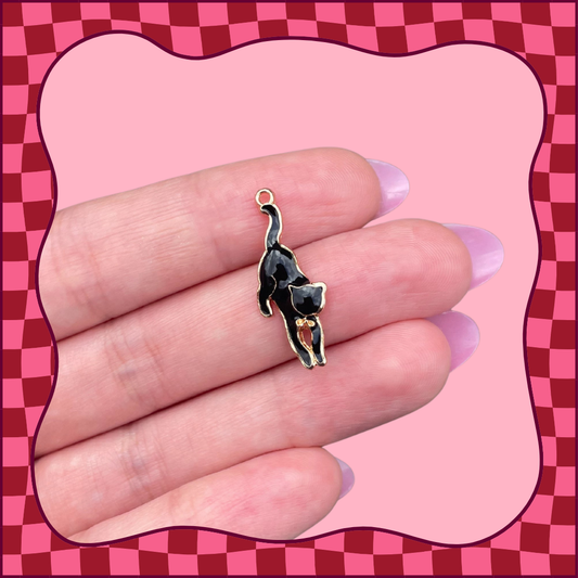 Dangling Black Cat Charm