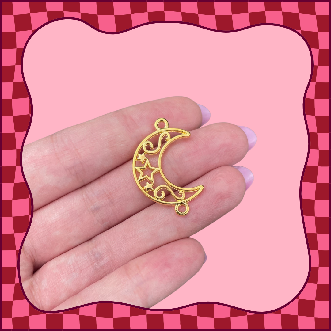 Gold Moon Connector Charm