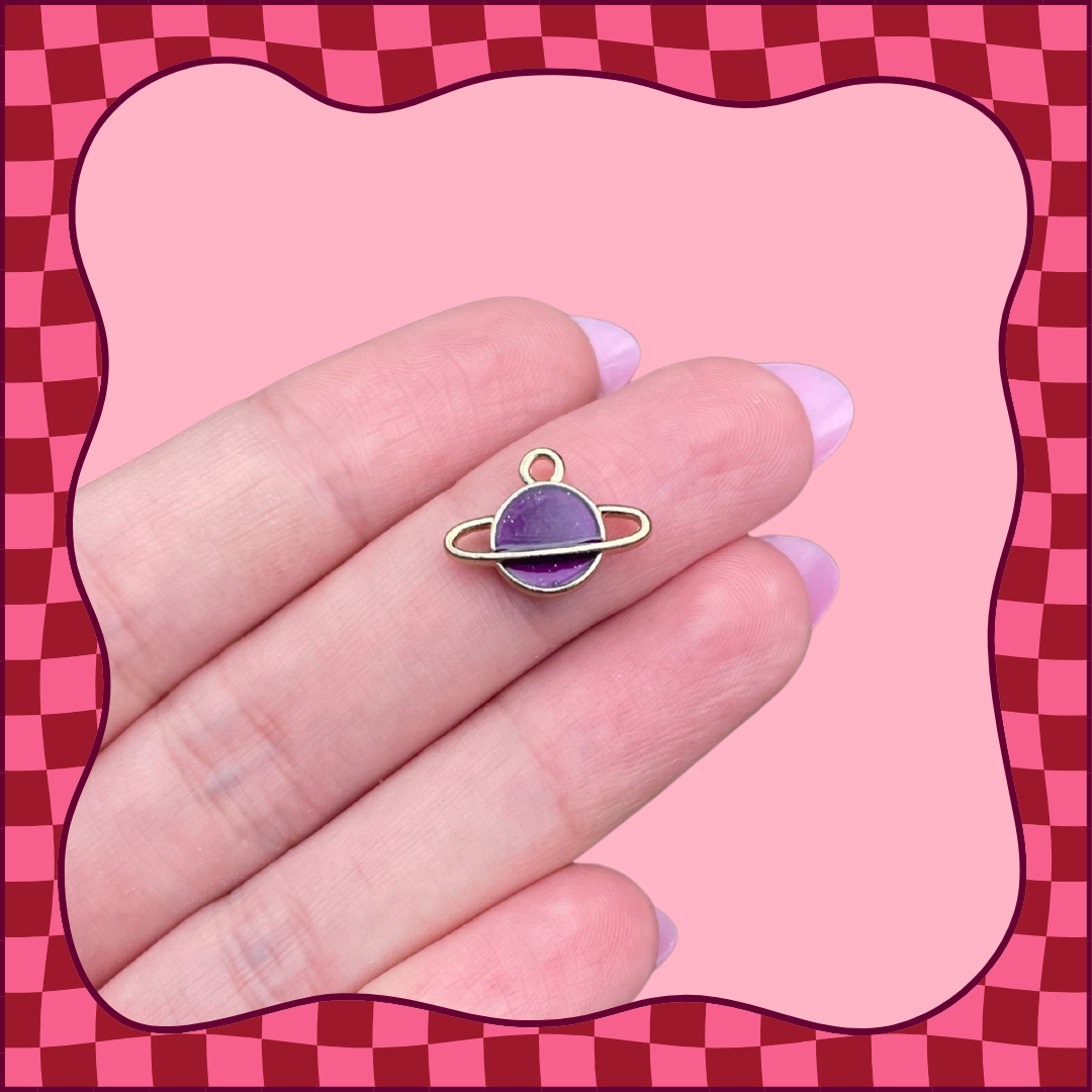 Purple Saturn Charm