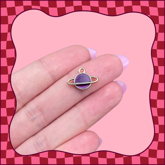 Purple Saturn Charm