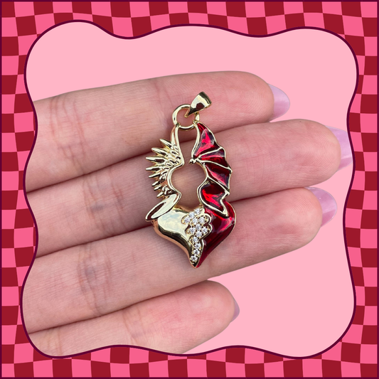 Angel Demon Heart Charm
