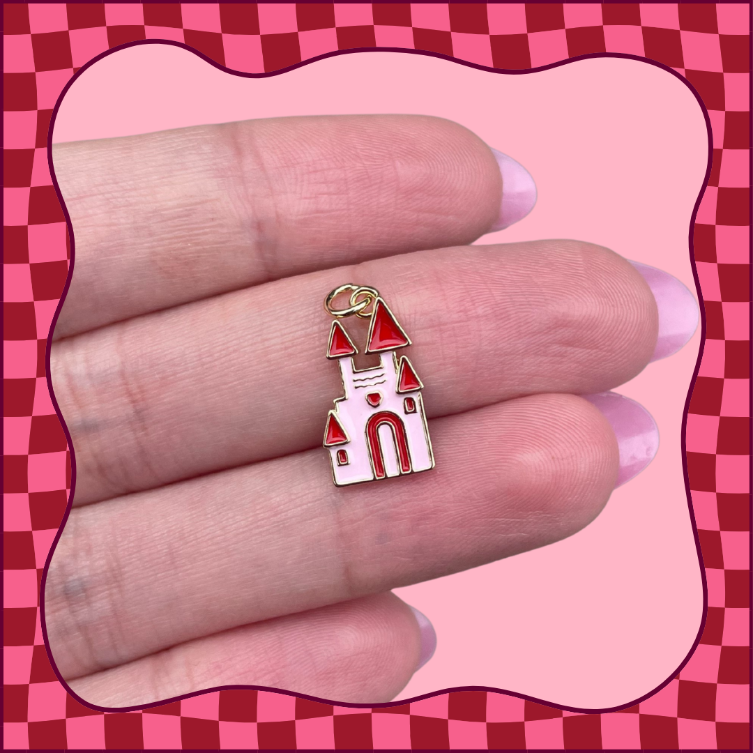 Pink and Red Castle Charm