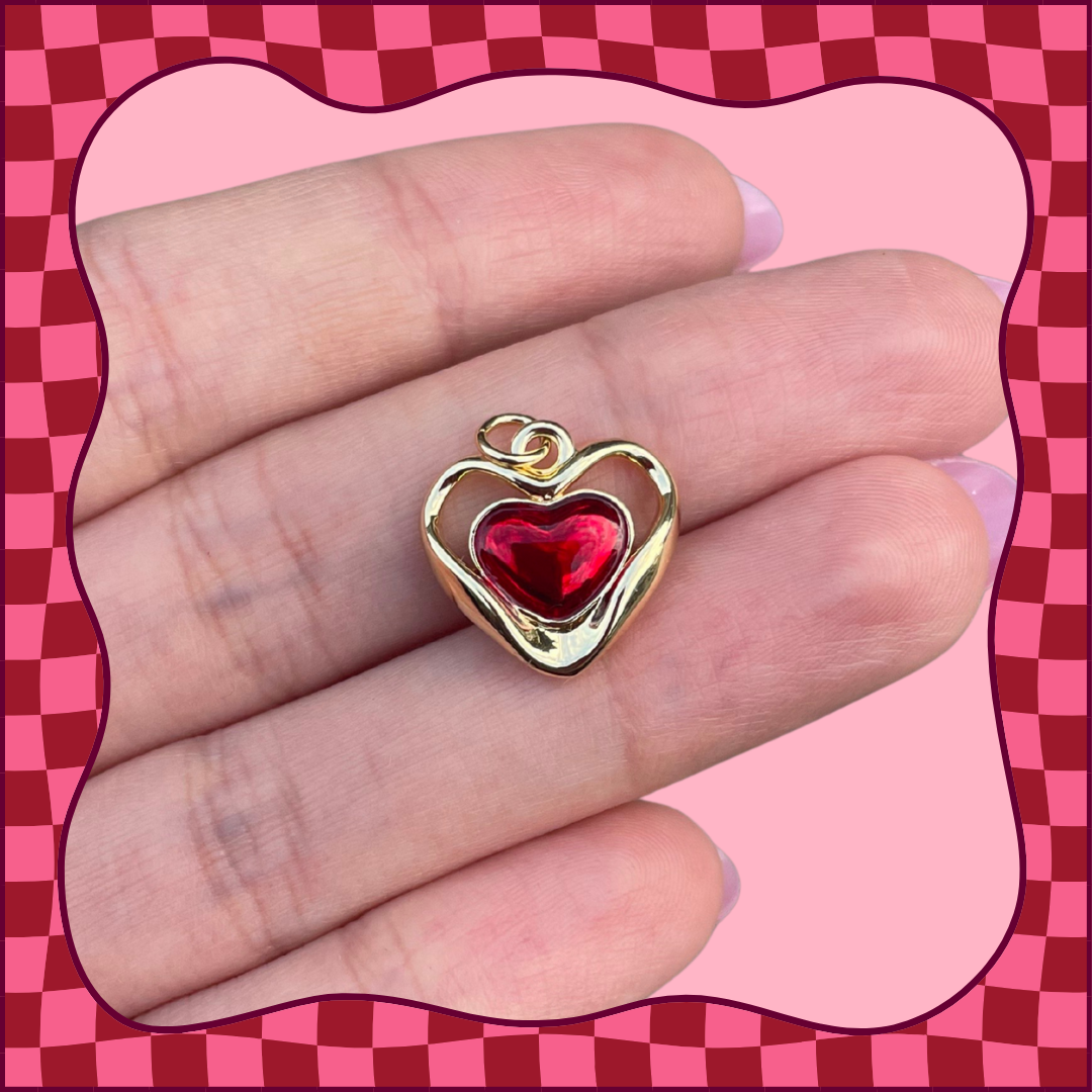Layered Chunky Heart Charm