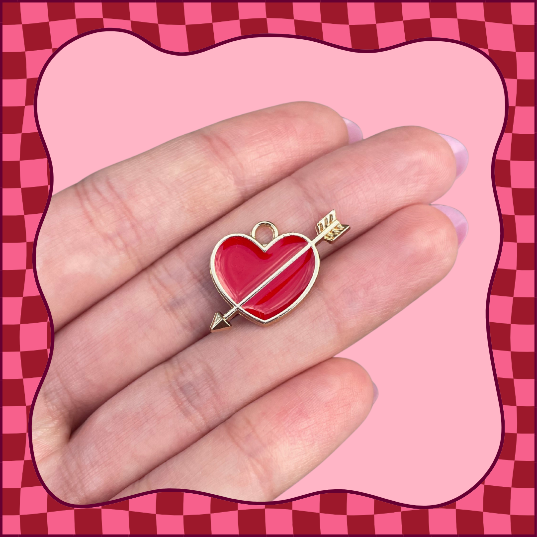 Red Heart with Arrow Charm