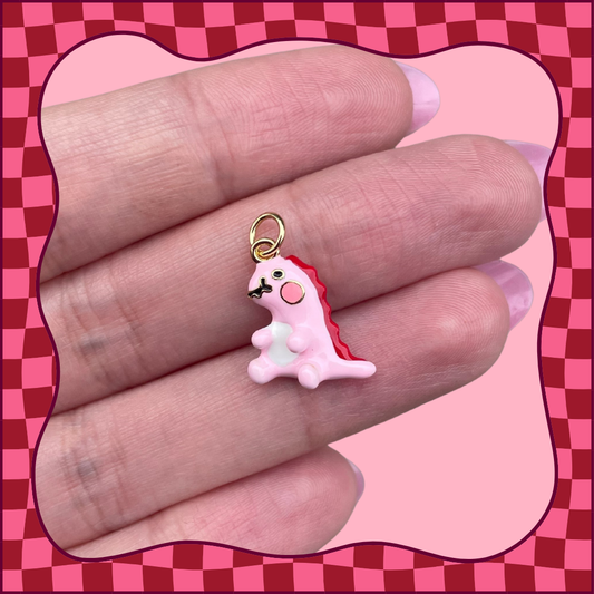 Pink Dino Charm